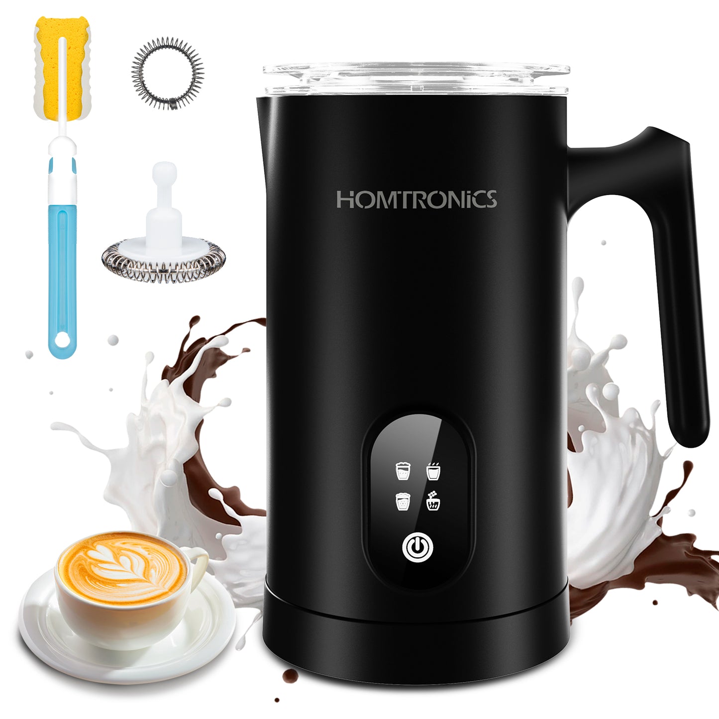 Homtronics 4 in 1 14.5 oz/430ml Electric Milk Frother and Steamer