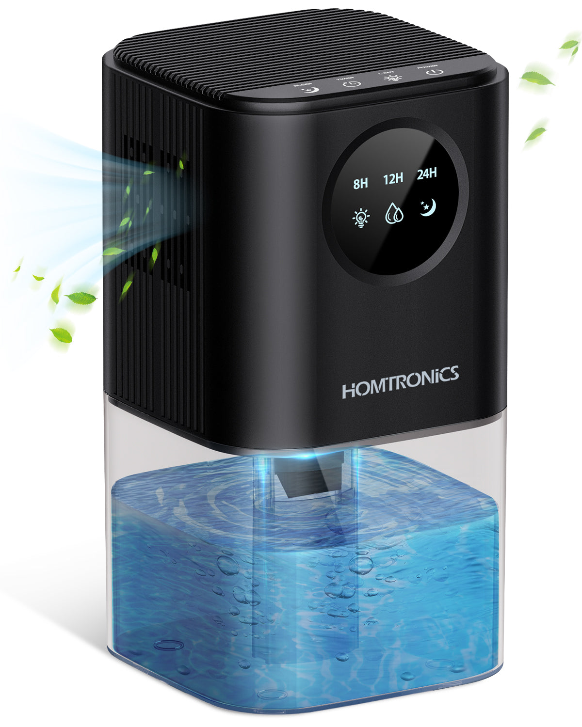 60 OZ Small Dehumidifiers for Home, with 7 Color LED Light, 8/12/24H Timer, 44dB Ultra-Quiet, Energy Saving Small Dehumidifier for Bedroom, Living Room, Bathroom(Black)