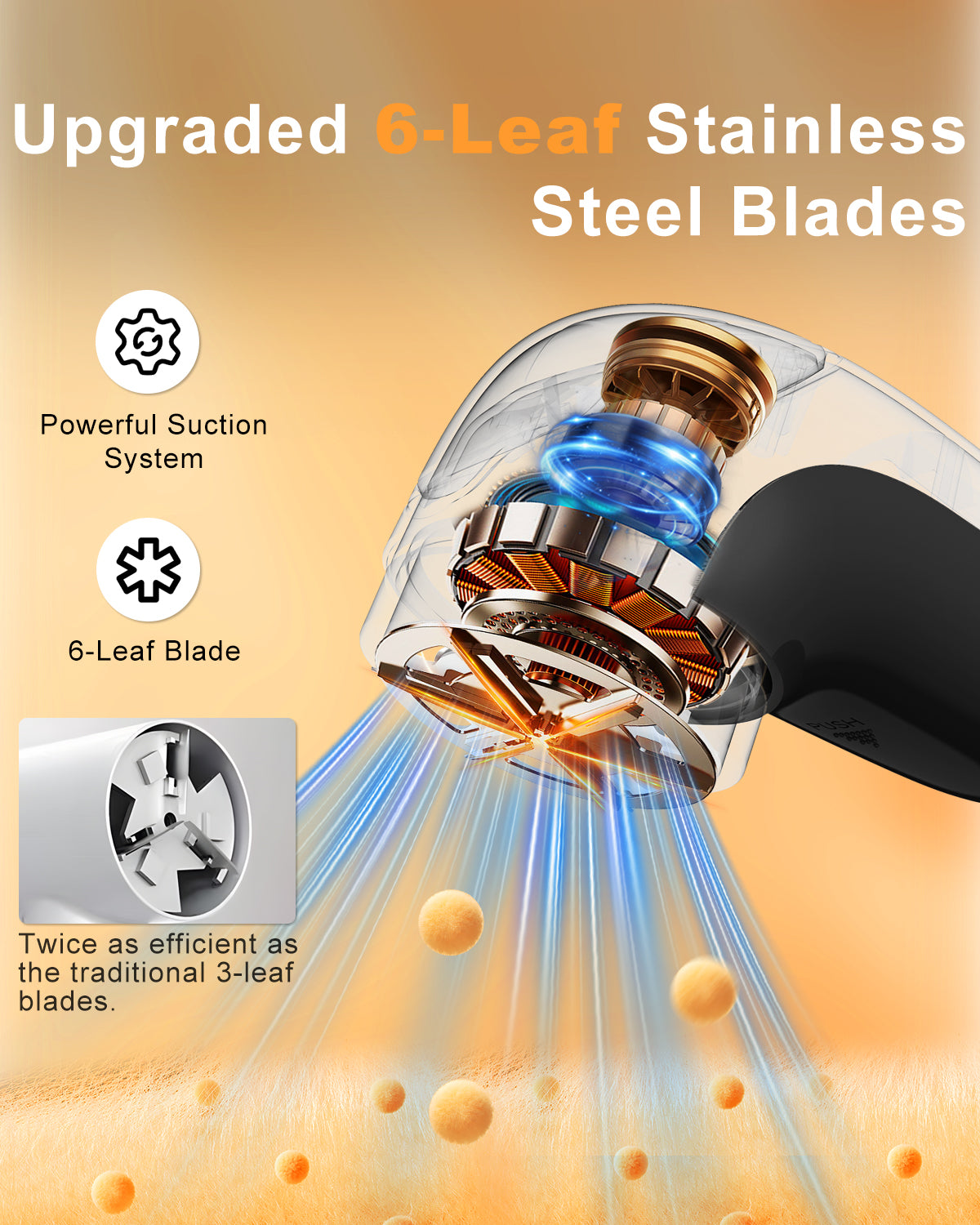 Rechargeable Fabric Shaver, [Highly Efficient] Homtronics Lint Remover with 3 Stainless Steel 6-Leaf Blades, 3 Speeds, Lint Shaver with LED Battery Display [Black]
