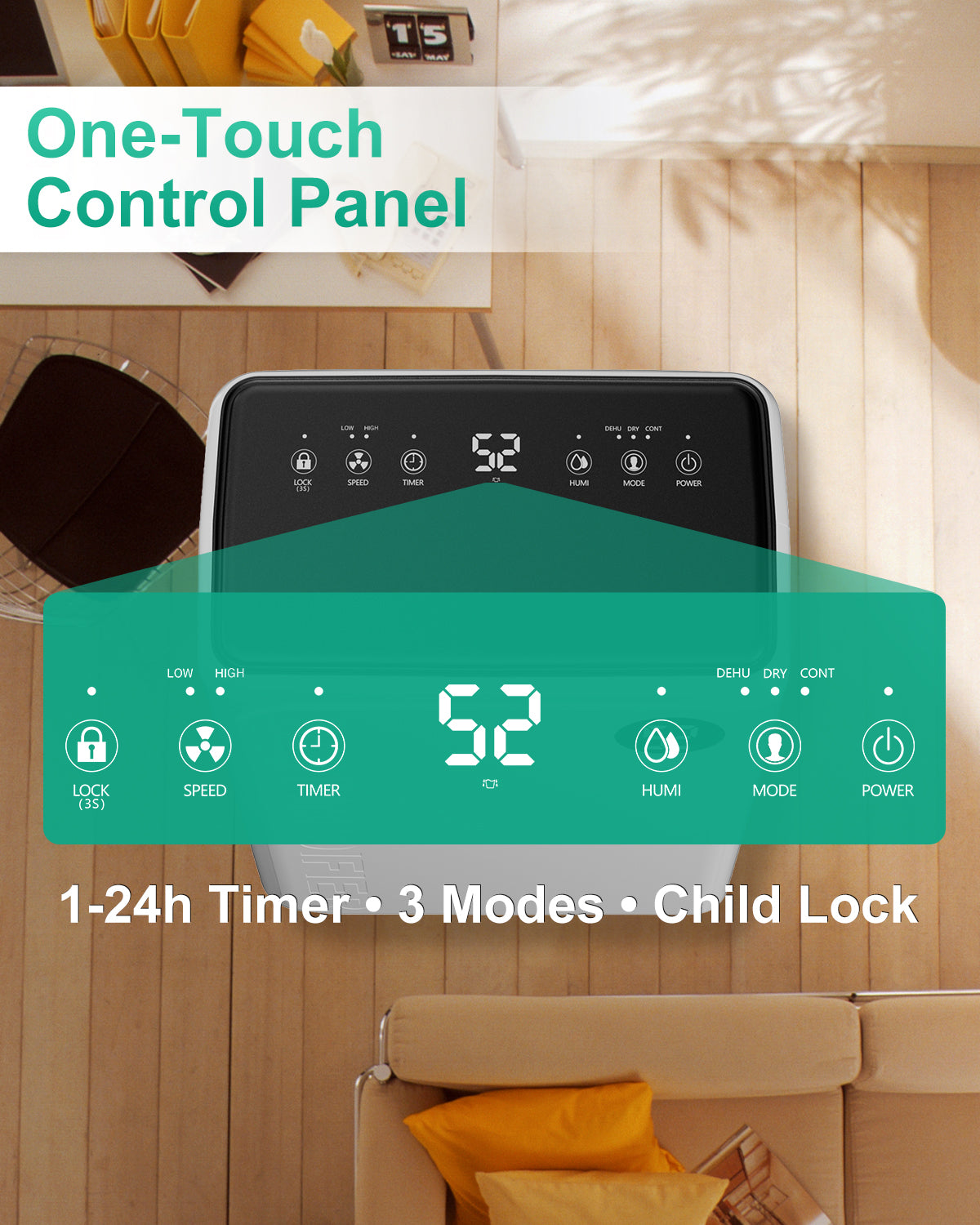 30 Pint Dehumidifier for Basement, Energy Save & 34dB Ultra-Quiet, Smart Humidity Control, Continuous Drain Hose, 3 Modes, 24H Timer, Auto Defrost, Suitable for Large Bedroom, Bathroom