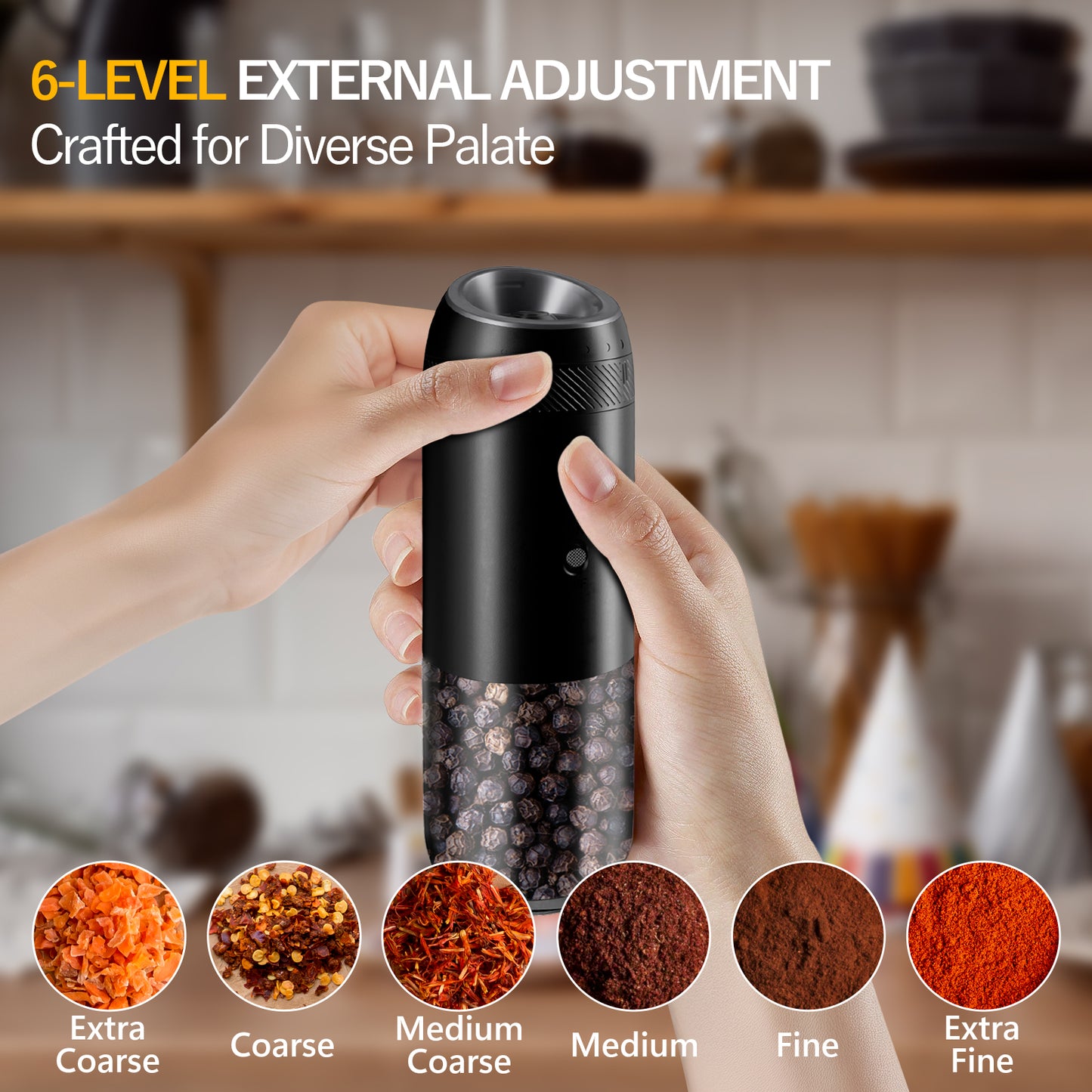 Homtronics 176ml Capacity Electric Salt and Pepper Grinder Set