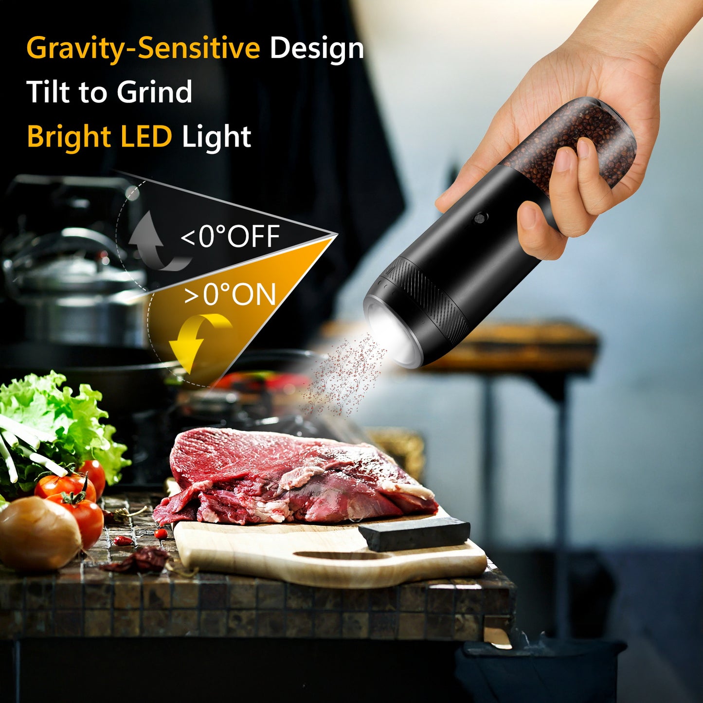Homtronics 176ml Capacity Electric Salt and Pepper Grinder Set