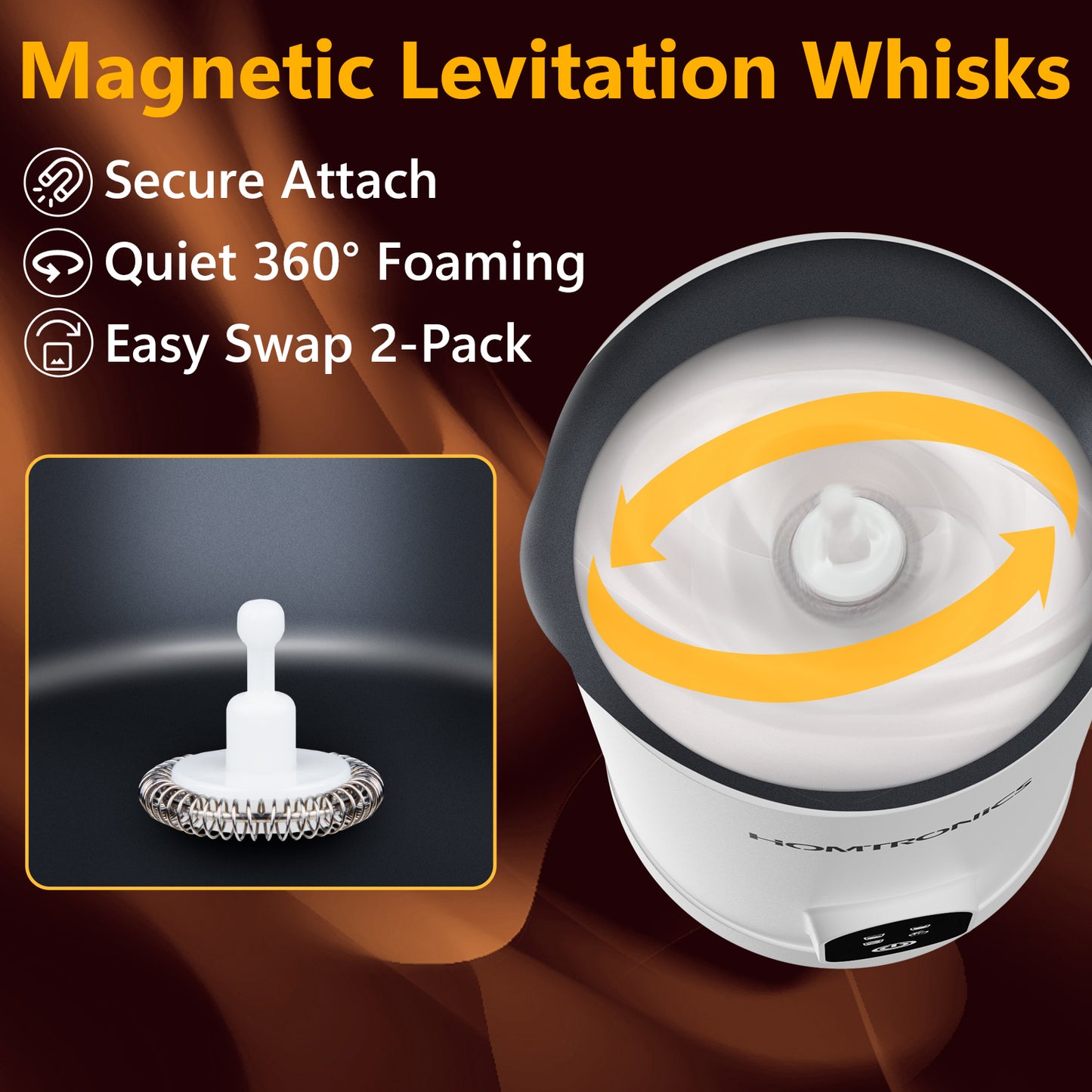 Homtronics 4 in 1 14.5 oz/430ml Electric Milk Frother and Steamer