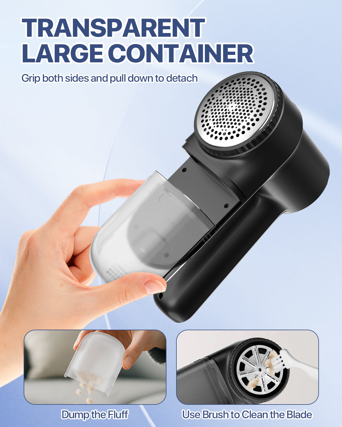 Large Electric Lint Remover, [Highly Efficient] Lint Shaver with LED Light, Digital Display, Adjustable 3-Speed, 6-Leaf Blade, Rechargeable Fabric Shaver for Clothes, Sweater, Couch