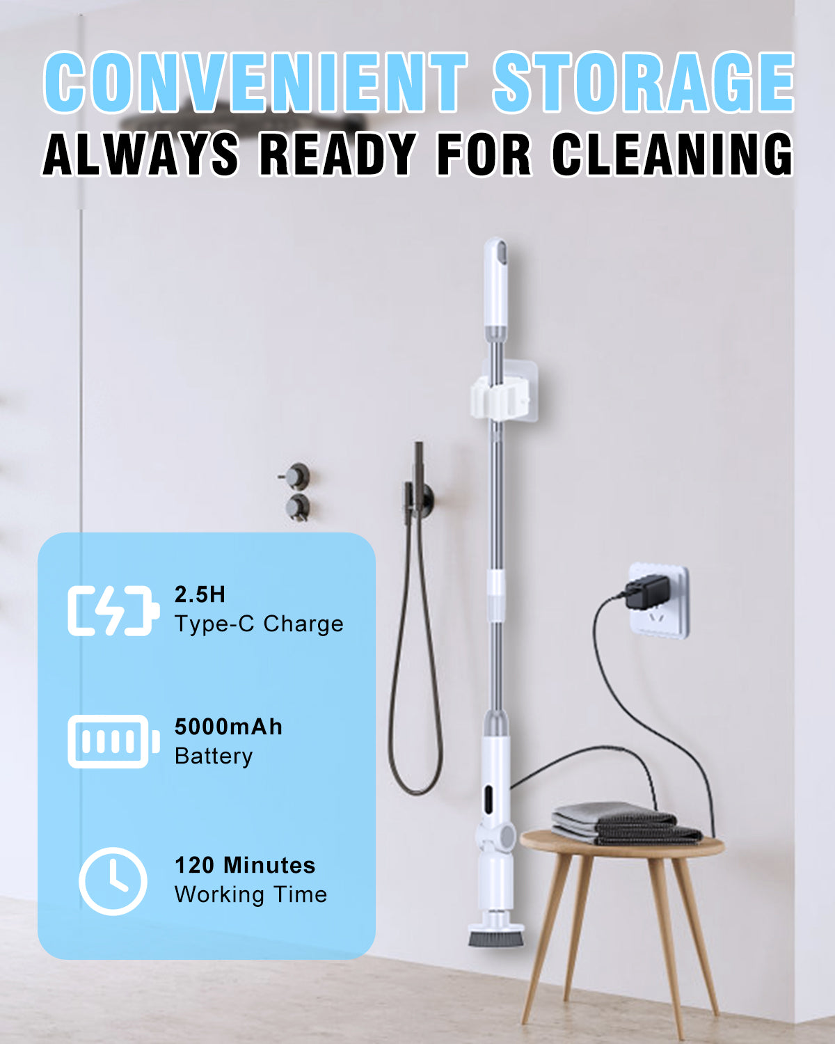 Homtronics 50KG Torque Electric Spin Scrubber