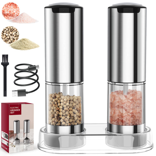 Homtronics 95ml Capacity Electric Salt and Pepper Grinder Set