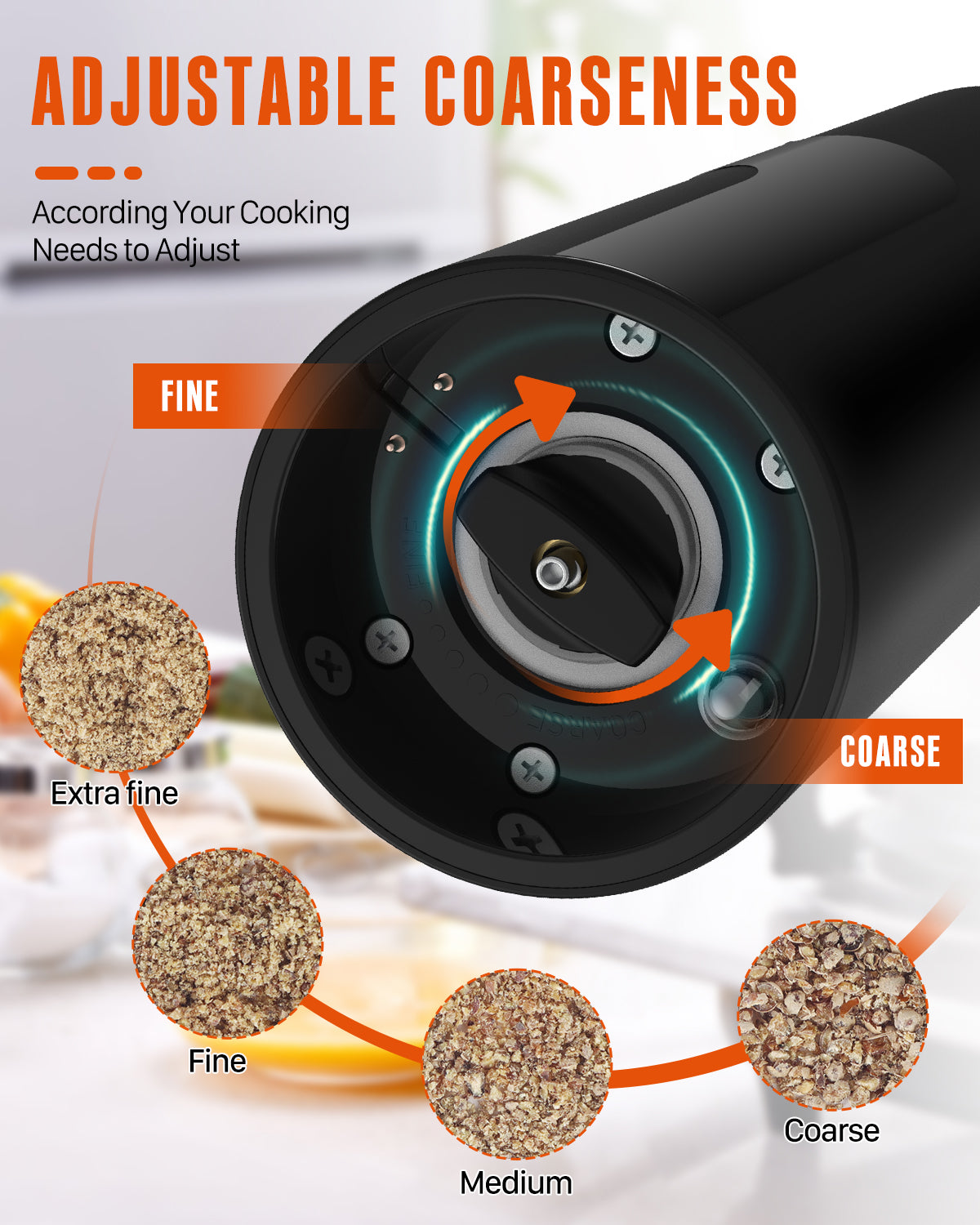 Homtronic 110 ml Electric Salt and Pepper Grinder Set