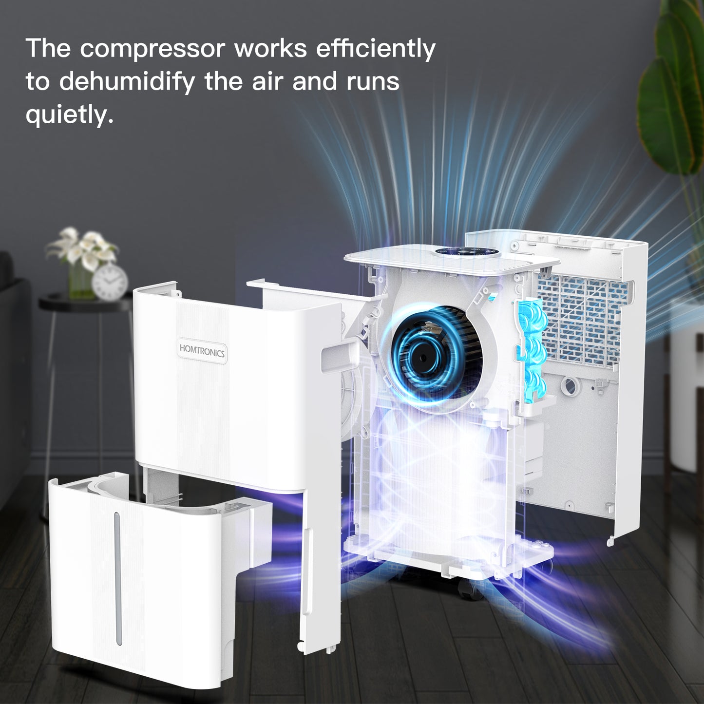 21 Pints Dehumidifier with Drain Hose, [Silent & Energy Save] Dehumidifier for Basement with 3 Modes, Smart Humidity Control, 24 Hour Timer, Suitable for Bedroom, Bathroom, RV