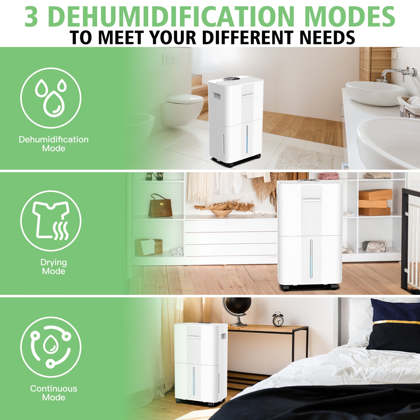 21 Pints Dehumidifier with Drain Hose, [Silent & Energy Save] Dehumidifier for Basement with 3 Modes, Smart Humidity Control, 24 Hour Timer, Suitable for Bedroom, Bathroom, RV