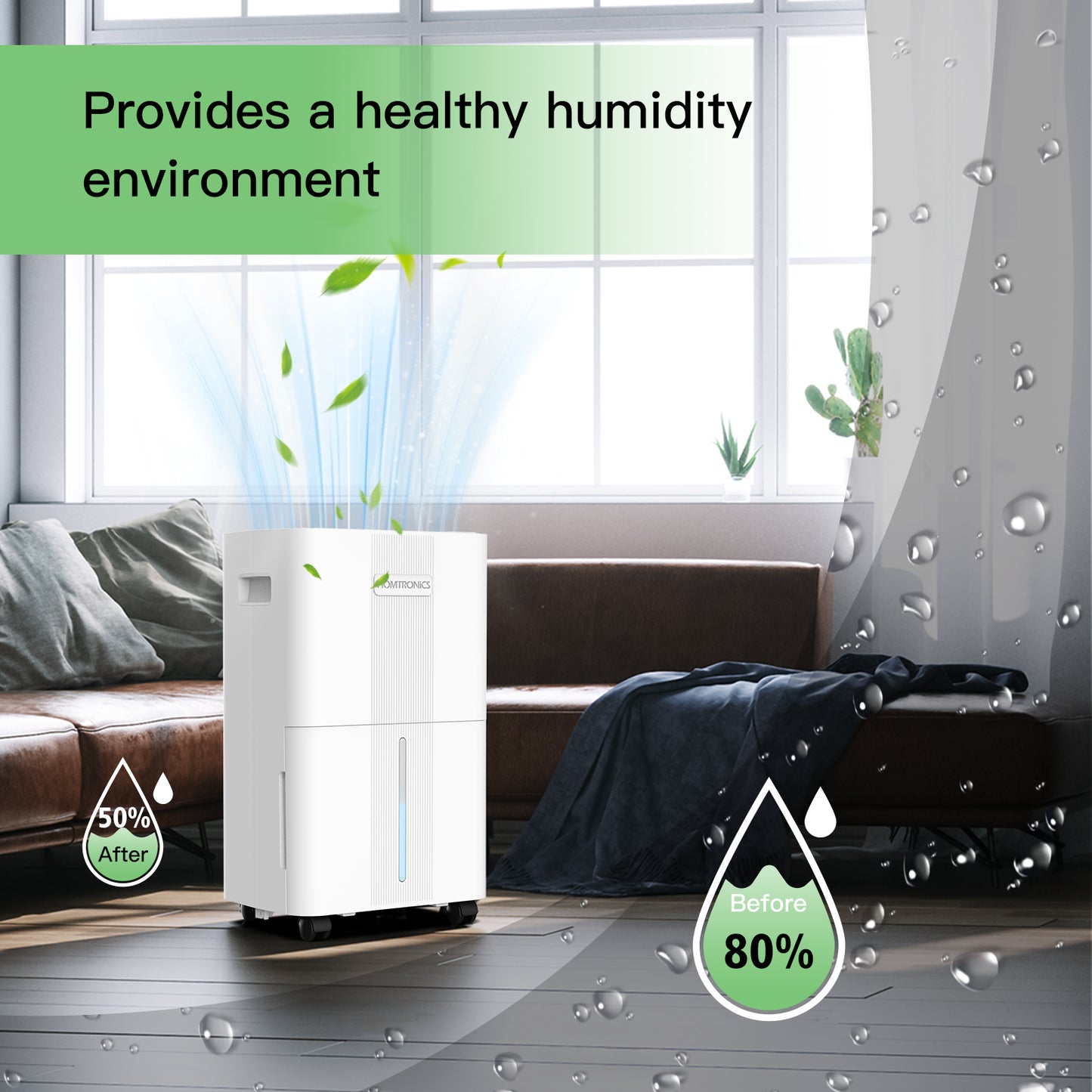 21 Pints Dehumidifier with Drain Hose, [Silent & Energy Save] Dehumidifier for Basement with 3 Modes, Smart Humidity Control, 24 Hour Timer, Suitable for Bedroom, Bathroom, RV