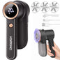 Large Electric Lint Remover, [Highly Efficient] Lint Shaver with LED Light, Digital Display, Adjustable 3-Speed, 6-Leaf Blade, Rechargeable Fabric Shaver for Clothes, Sweater, Couch